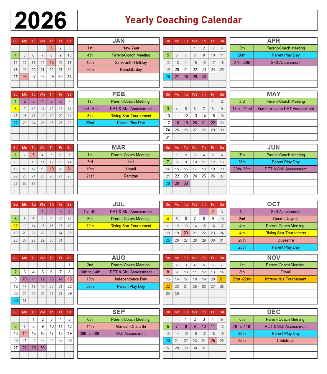 HITEC City Calendar Preview